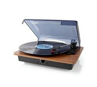 Nedis Turntable Vinyl Player with Bluetooth, AUX, USB, RCA & 9W Speaker, 4H Playtime, Dust Cover