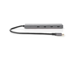 Nedis UHUBU3470AT hub & concentrateur USB 3.2 Gen 2 (3.1 Gen 2) Type-C 10000 Mbit/s Anthracite