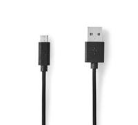NEDIS USB 2.0 Cable, USB-A Male to USB Micro-B Male, Copper Core, 480 Mbps Transfer Rate, 1.0m