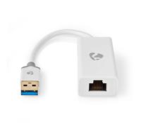 Nedis USB 3.2 USB-A Male to Ethernet RJ45 Female 1 Gbps adapter, White