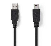 Nedis USB-A 2.0 male - USB Mini-B 5-pin male 2m Black | ✅ 5 years warranty