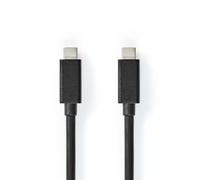 NEDIS USB-C to USB-C Cable - 1m USB 3.2 Gen 2, 100W PD Fast Charging, 4K@60Hz Video, 20Gbps Data Transfer - USB Type-C Male to Male, PVC Jacket, Black