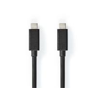 NEDIS USB-C to USB-C Cable - 2m USB 3.2 Gen 2, 100W PD Fast Charging, 4K@60Hz Video, 20Gbps Data Transfer - USB Type-C Male to Male, PVC Jacket, Black
