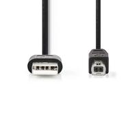 NEDIS USB Cable - USB 2.0 - USB-A Male - USB-B Male - 480 Mbps - Nickel Plated - 2.00m