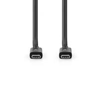Nedis USB Cable - USB 4.0 Gen 3x2 - USB-C Male - USB-C Male - 240 W - 8K @ 60Hz - 40 Gbps - Nickel Plated - 1.00 m - Round - PVC - Black - Label