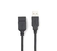 NEDIS USB Cable, USB-A Male to USB-A Female, Durable Connector and Copper Cores for Reliable Data Transmission, 1.0m - This Cable Is Suitable for Extending a USB Cable