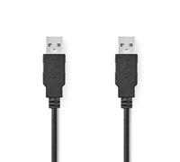 Nedis USB Cable, USB-A Male to USB-A Male, 480 Mbps, Nickel-Plated Connectors - 3.00m