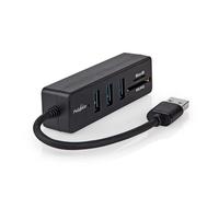 Nedis USB Hub | USB-A Male | 3X USB A Female | 5-Port Port(s) | USB 3.2 Gen 1 | Power Supply via USB | 5 Gbps | SD & MicroSD