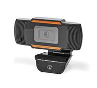 NEDIS USB Webcam, Full HD 1080p at 30fps with Stereo Microphone, Wide-Angle Lens, Fixed Focus, Clip Mount, Plug & Play