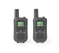 Nedis Walkie-Talkie with 2.5H Talktime, 5km Range, 8 Channel & VOX, LED Torch & USB, 2 Pcs, Black