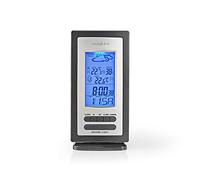 Nedis Weather Stations with Outdoor Sensor Wireless Indoor Outdoor Thermometer Hygrometer, Temperature and Humidity Monitor with Weather Forecast, Date Time Alarm