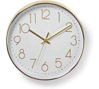 Nedis White Wall Clock for Livingroom, Kitchen or Bedroom, 30cm Diameter Glass