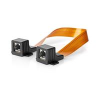 Nedis Window Pass Through RJ45 Network Cable, 0.30m, Ultra Flat 0.3mm with Transparent PCB & Dual RJ45 Sockets, Allows Network Connection Through Window Frames