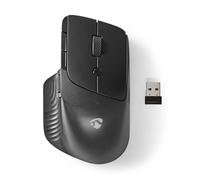 NEDIS Wireless Ergonomic Optical Mouse, 6 Buttons with Dual Scroll Wheels, USB Nano Receiver, Adjustable DPI up to 1600, Battery Powered (1x AA/AAA)