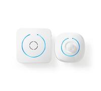 Nedis Wireless Pir Motion Entry Protection Detection Sensor Alarm Led Light & Chime With 8 Ringtones - White