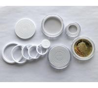 NEDLON 100pcs Adjustable EVA White Foam Pad Gasket Ring Display Hoder for Coin Collection 16-41mm(Capsules Case Not Included)