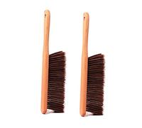 NEDLON 2 Pack Hand Bed Broom, Horse Hair Bench Brush Wood Handle, Bricklayers Brushes, Cleaning Counter Furniture Dusting Brush