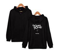 NEDLON My Chemical Romance Graphic Hoodies Zip-up Hooded Sweaters Athletic Travel Drawstring Spring Sweatshirts For Women Men(Black,3XL)
