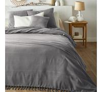 Nedo Fringed Cotton Bedspread grey
