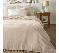 Nedo Fringed Cotton Bedspread mid beige