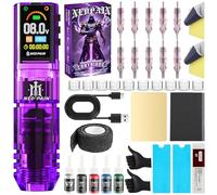 NEDPAIN Adjustable Wireless Tattoo Machine Pen Set, 1.47 inch Screen, 1600mAh, 10v/10000 RPM, Memory Function, Complete Wireless Tattoo Gun Kit, Professional Tattoo Equipment for Beginners and Artists