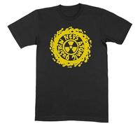 Neds Atomic Dustbin T Shirt Yellow Classic Band Logo Official Mens Black L