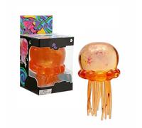 Nee doh Glitter Jellyfish Squishy Toy, Stress Relief Fidget Toy for Adults, Soft TPR Sensory Toy with Wiggly Tentacles, Portable Anxiety Relief Squeeze Ball for Office,School & Travel (Saffron)