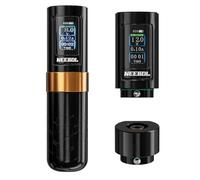 NEEBOL Wireless Tattoo Gun Rotary Tattoo Machine LED Display Screen 8 Hour Battery Life Extra Battery High-end Tattoo Pen Equipment Supply Permanent Tattoo Art Makeup Gift (Black-Extra Battery)