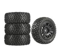 NEEBRC 4PCS 76mm/2.99inch RC Rally Car Tyres 12mm Hex Hub Rubber Tires & Plastic Wheel Rims for 1/16 1/14 1/12 1/10 RC Off Road Buggy On-Road Touring Car (Wheel Rims*B and Tires)