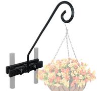NEECONG Deck Hook Rail Suitable for Hanging Flower Baskets Wind Chimes Planters Bird Feeders Lights, Heavy Duty Fence Deck Hook Rail Holds up to 15lbs with Ease