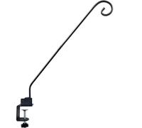 NEECONG Heavy Duty Deck Hook,360 ° Rotating Design,Pole 16.5”Long Metal Deck Railing Hooks for Hanging Bird Feeders,Planters,Suet Baskets,Lanterns,Wind Chimes,Clamp Mounted,Under 18 LBS