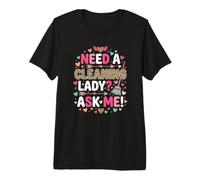 Need A Cleaning Lady Ask Me Leopard Cleaning Lady Premium T-Shirt