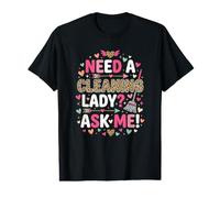 Need A Cleaning Lady Ask Me Leopard Cleaning Lady Value Graphic T-Shirt
