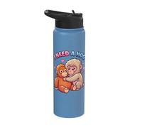 Need A Hug Cute Baby Monkey Animal Meme Viral Internet Stainless Steel Insulated Water Bottle