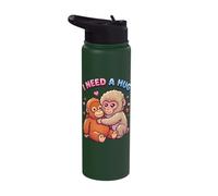 Need A Hug Cute Baby Monkey Animal Meme Viral Internet Stainless Steel Insulated Water Bottle