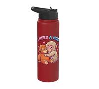 Need A Hug Cute Baby Monkey Animal Meme Viral Internet Stainless Steel Insulated Water Bottle