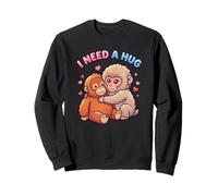 Need A Hug Cute Baby Monkey Animal Meme Viral Internet Sweatshirt