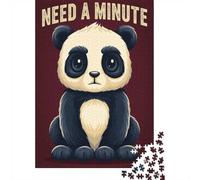 Need a Minute Panda - Funny Cartoon Poster Jigsaw Puzzle, 1000 Piece