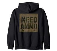 Need Ammo Military Graffiti Army Stencil Bullets Design Zip Hoodie