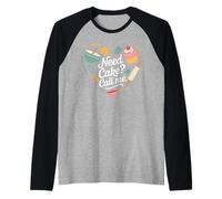 Need Cake Call Me Funny Baking Lover Pastry Chef Raglan Baseball Tee