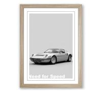 Need for Speed Retro Framed Wall Art Print A1 (84.1×59.4cm) Oak, Wall Decor for Living Room, Bedroom, Office & Home, Ready to Hang, Art Gift