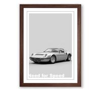 Need for Speed Retro Framed Wall Art Print A1 (84.1×59.4cm) Walnut, Wall Decor for Living Room, Bedroom, Office & Home, Ready to Hang, Art Gift