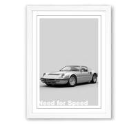 Need for Speed Retro Framed Wall Art Print A1 (84.1×59.4cm) White, Wall Decor for Living Room, Bedroom, Office & Home, Ready to Hang, Art Gift