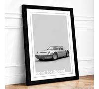 Need for Speed Retro Framed Wall Art Print A1 Black