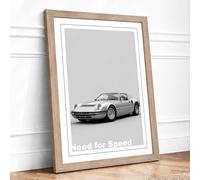 Need for Speed Retro Framed Wall Art Print A1 Oak