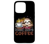 Need More Coffee Cute Sloth Morning Caffeine Case for iPhone 15 Pro Max