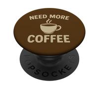 Need More Coffee Retro Cup Illustration PopSockets Adhesive PopGrip