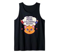 Need More Coloring Books Cute Cat & Colored Pencil Design Tank Top
