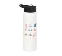 Need More Space and Coffee Astronaut Skeleton Art Stainless Steel Insulated Water Bottle