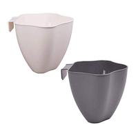 NEED&NEED Kitchen Sink Garbage Basket Multi-Functional Hanging Trash Can Scraps Containers Organizer Countertop Basket Ivory & Black (Pack of 2)